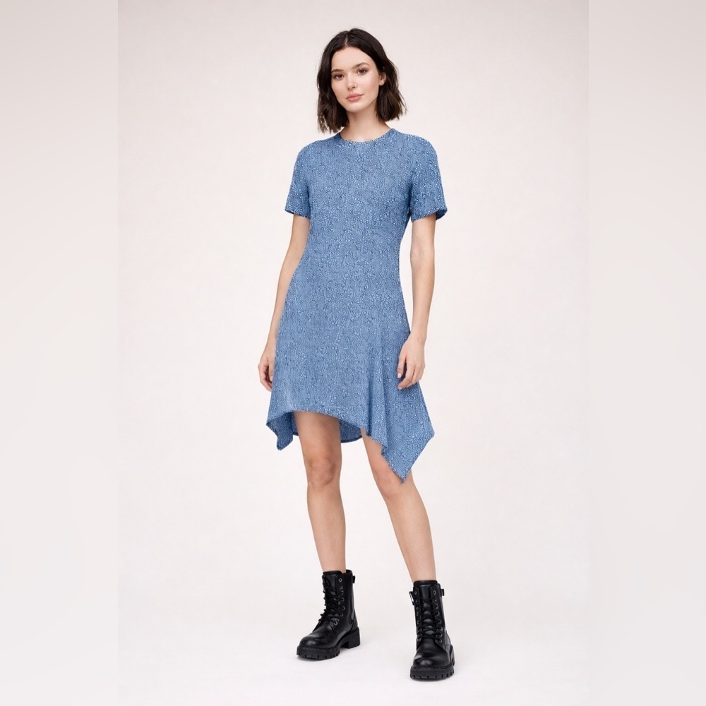 Opening Ceremony Y2K Rock Handkerchief Mini Dress Peony Blue - Size Small - NWT